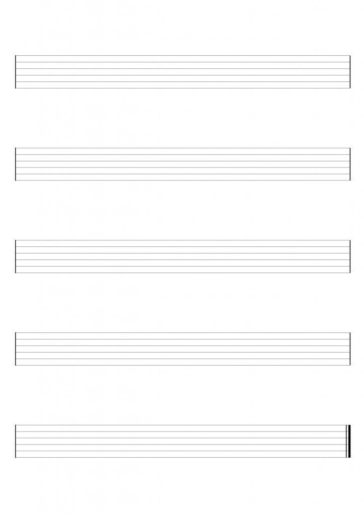 Blank Guitar, Ukulele and Bass Sheet Music For Hand Writing Guitar Tab or Chord Charts - Free ...
