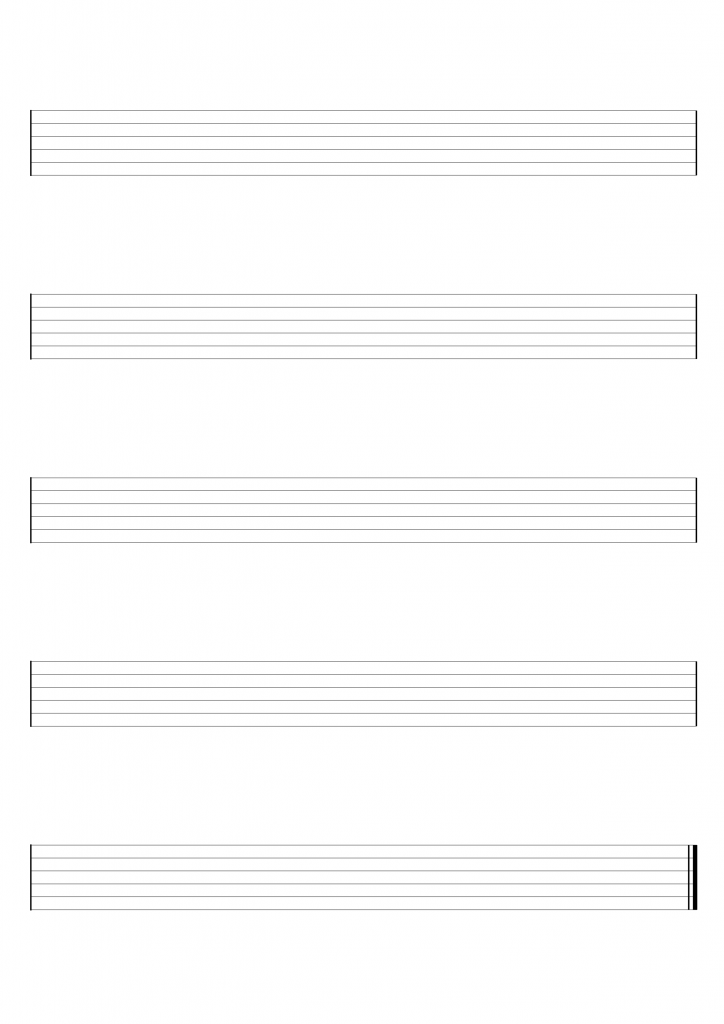 Blank Guitar Ukulele And Bass Sheet Music For Hand Writing Guitar Tab