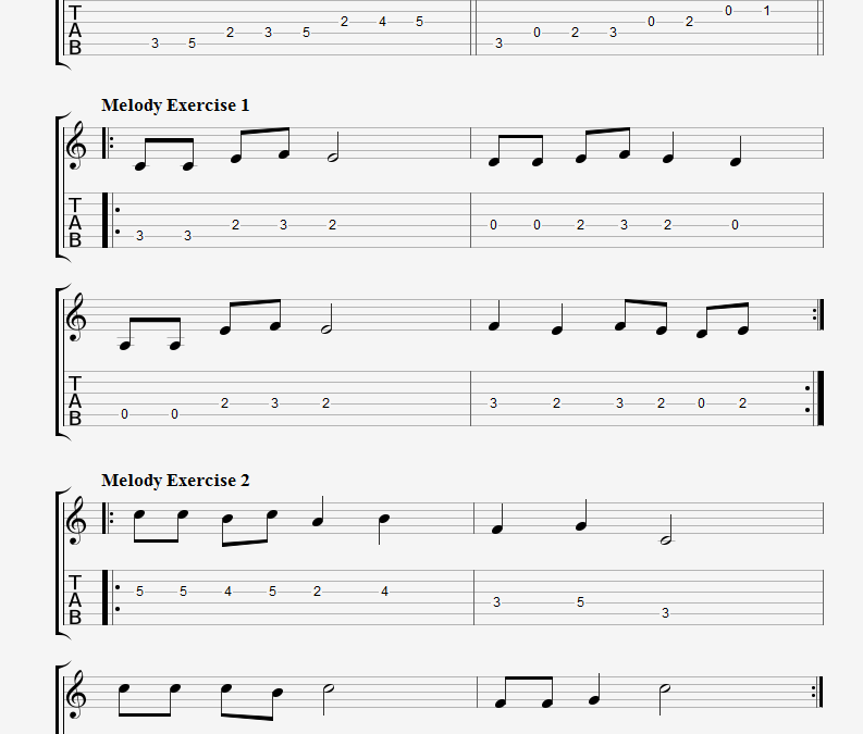 2 Melody Exercises in C major for beginners