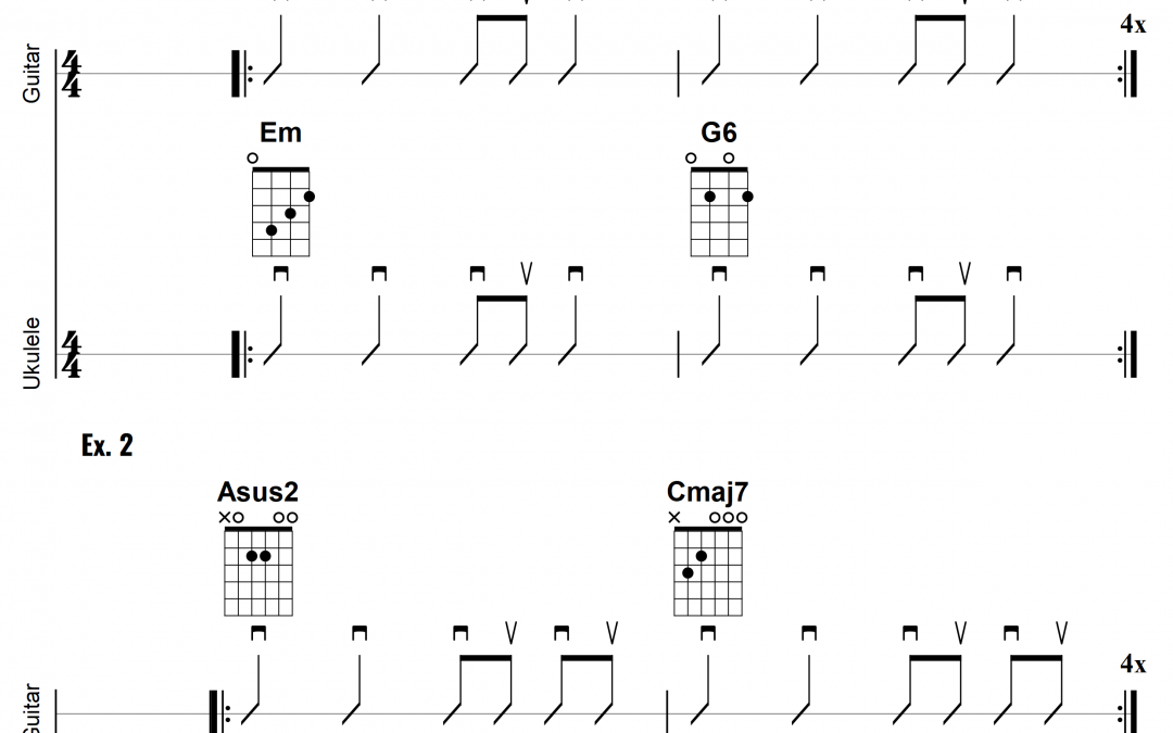 4 Chord Progressions with Rhythm – Em – Essential Beginners – Ukulele & Guitar