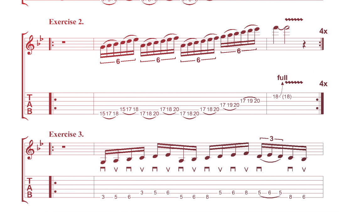 6 Guitar Shredding Exercises – Fast Scale Runs and Soloing Exercises in G minor and F# minor – Lead Sheet – Rockschool