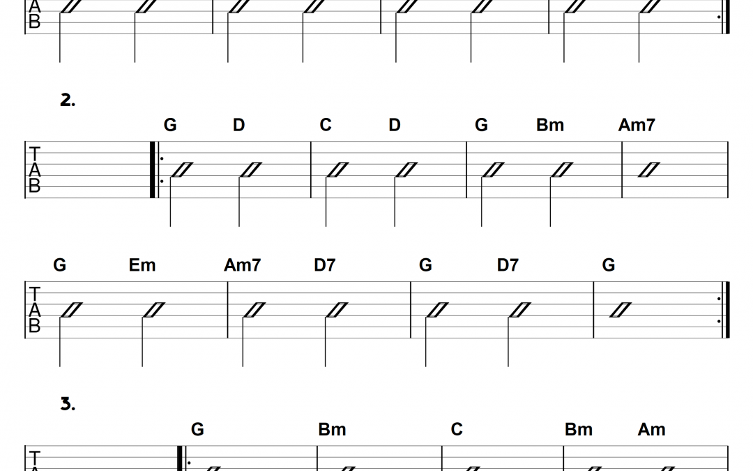g major chord progressions grade 3 learn guitar for free
