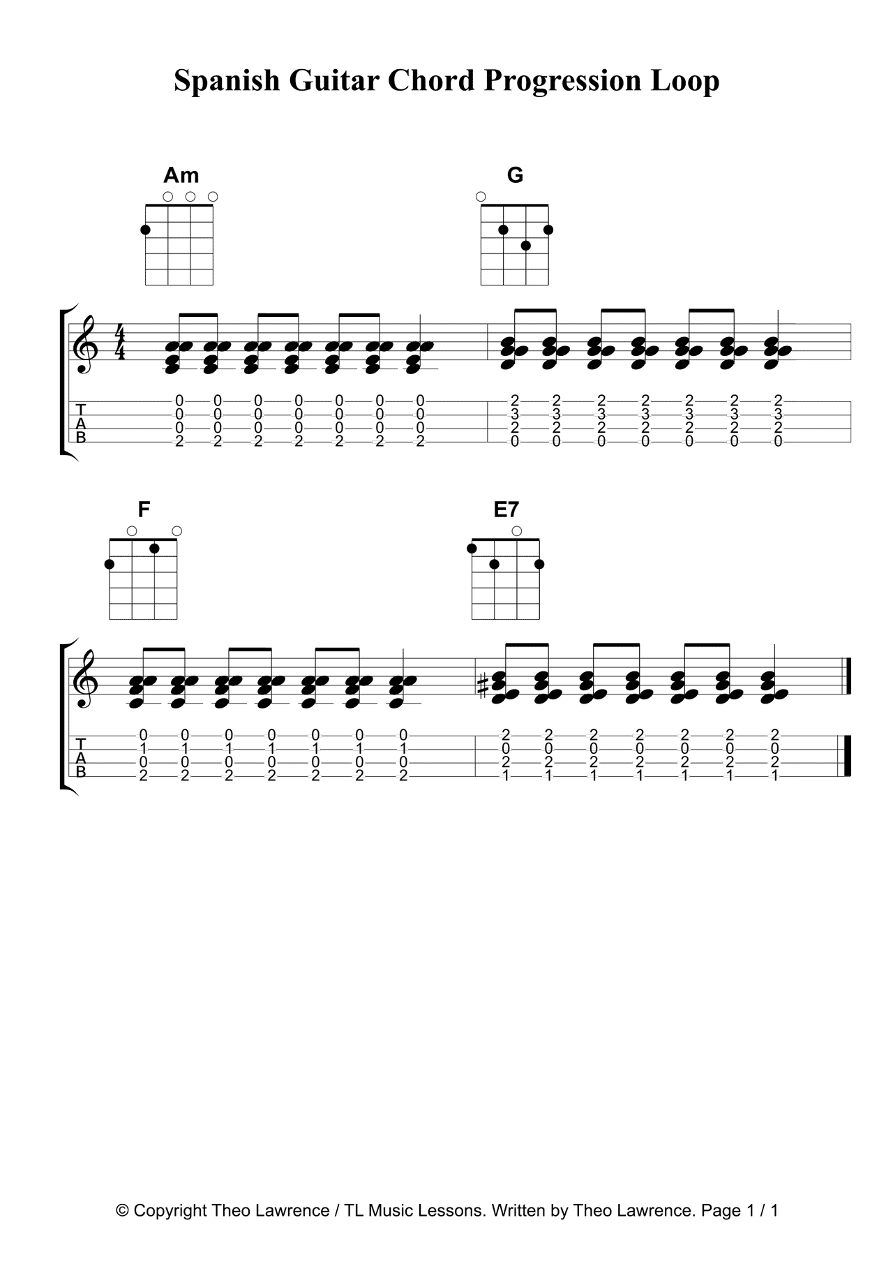 flamenco chords pdf download