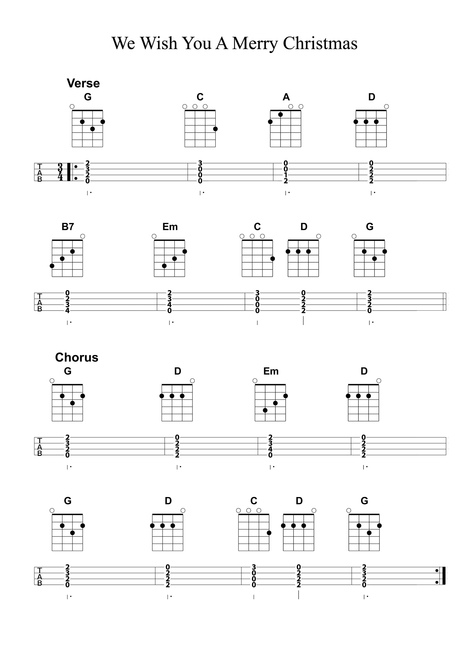 We Wish You A Merry Christmas – Guitar &amp; Ukulele Chords | Learn Guitar For Free