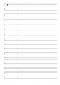 Blank Guitar, Ukulele and Bass Sheet Music For Hand Writing Guitar Tab ...