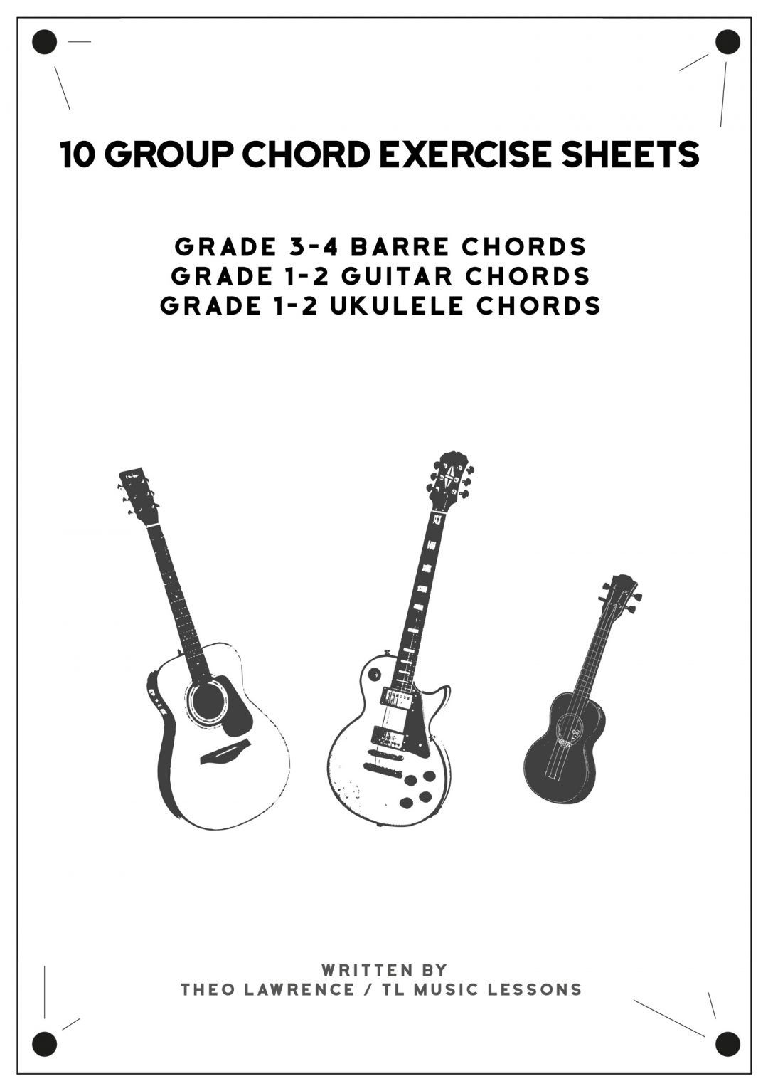 (PREMIUM) – 10 Group Chord Exercise Sheets – 3 Ebooks – Guitar & Ukulele