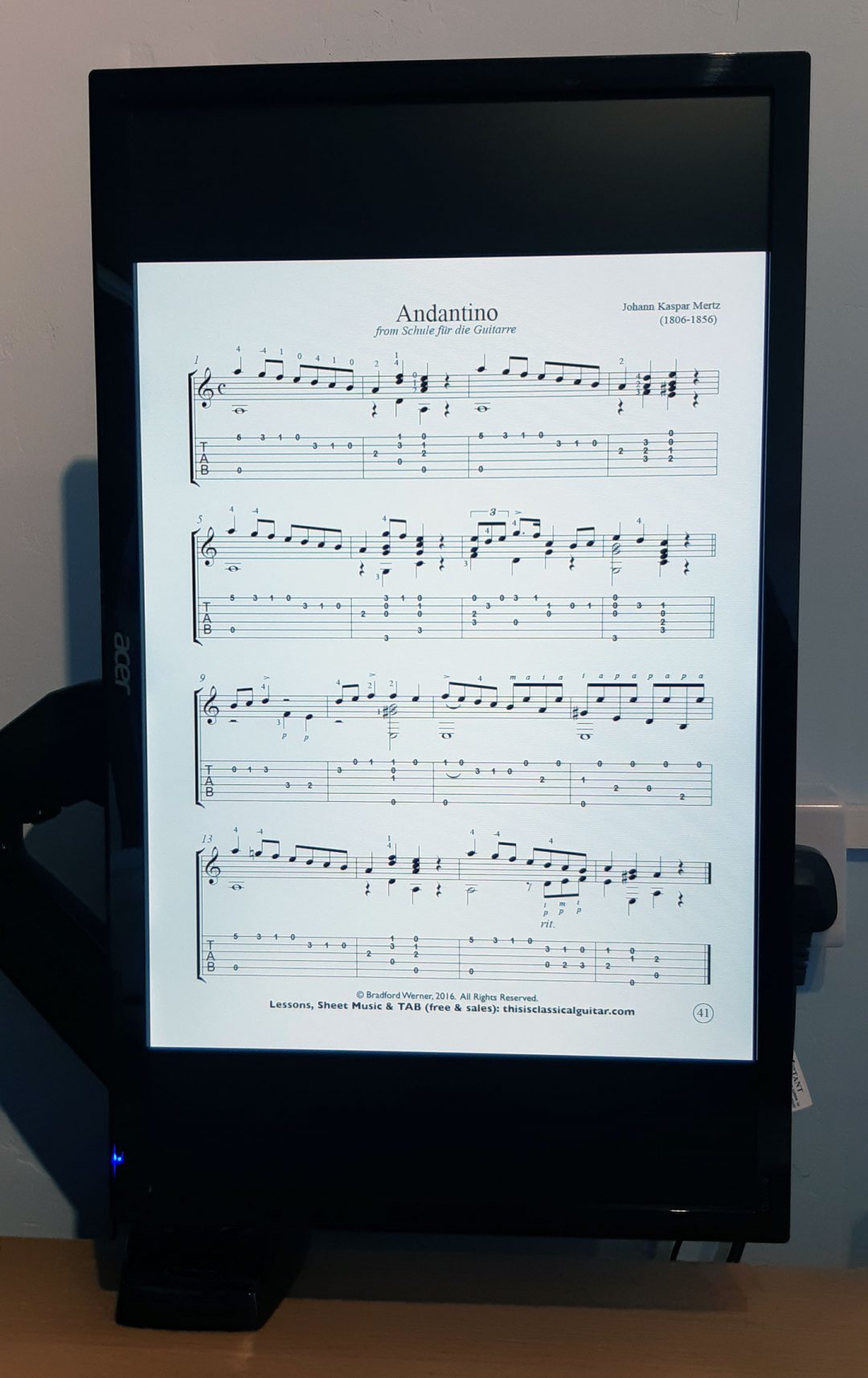 A Full Motion PC Monitor Arm can help you to read sheet music on your computer