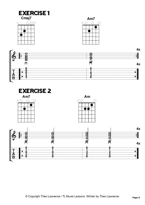 guitar chord progression exercises pdf
