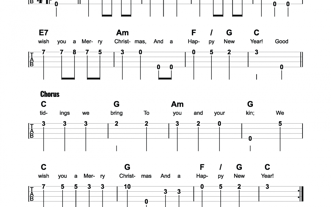 We Wish You a Merry Christmas – Chords and TAB for Ukulele